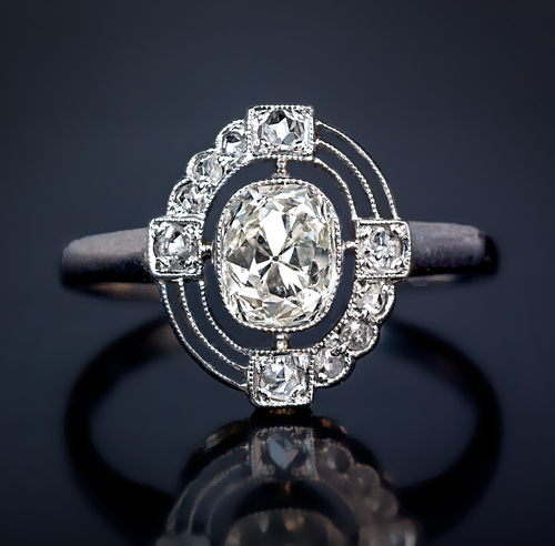 1 Carat Diamond Engagement Ring Vintage-14k Yellow Gold-promise Ring-pear  Shaped Diamond Engagement Ring-baguette Diamond Ring-art Deco Ring - Etsy