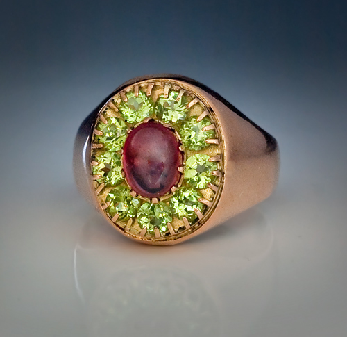 Garnet and Peridot Ring – NaturesEmporium