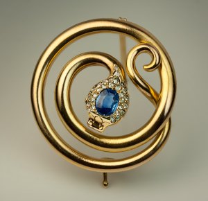 antique Victorian snake brooch pin