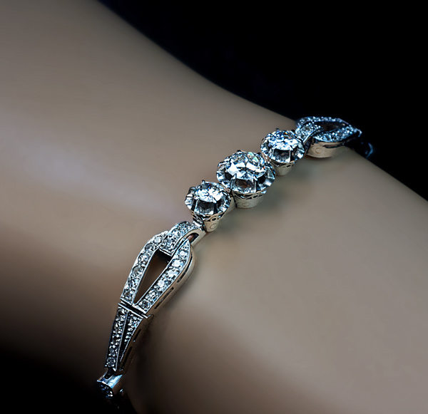 Art Deco Diamond Bracelet in Platinum #504908 – Beladora