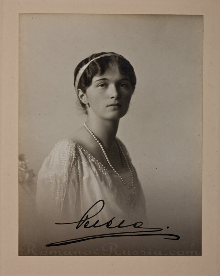 Russian Grand Duchess Olga Nikolaevna Signed Photograph - Antique