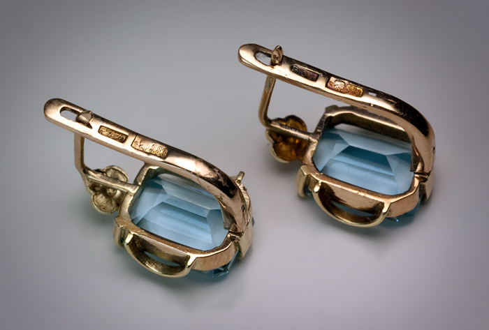 Antique Style Aquamarine Earrings