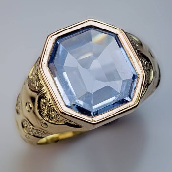 antique sapphire men's gold ring