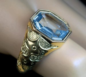 antique sapphire gold rings for man