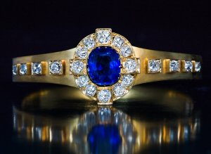 antique sapphire and diamond gold bangle bracelet - Victorian jewelry