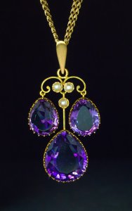 vintage Russian amethyst necklace