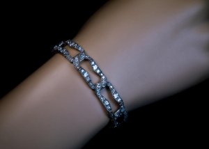 vintage platinum bracelet with diamonds