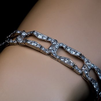 Art Deco diamond platinum link bracelet