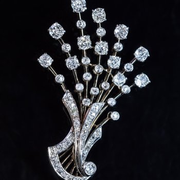 vintage diamond platinum brooch pendant