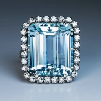 vintage aquamarine diamond ring