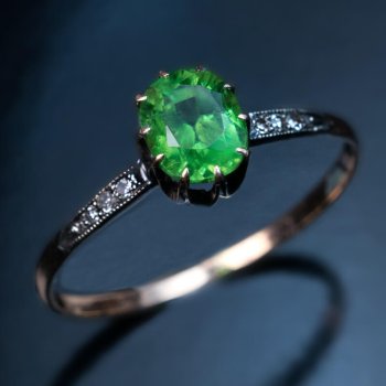 demantoid garnet ring jewelry