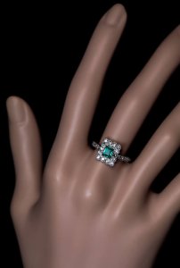 vintage emerald diamond engagement rings