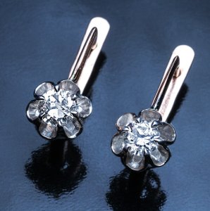vintage buttercup diamond earrings