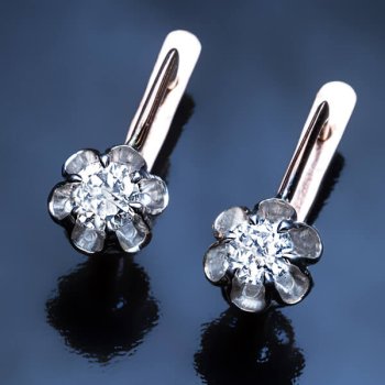 vintage buttercup diamond earrings