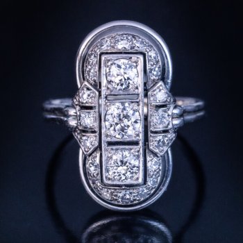 Art Deco 1930s vintage platinum diamond ring