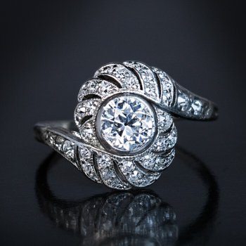 Vintage engagement rings - Tourbillon diamond ring