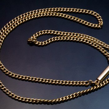 antique 20 inch long gold link chain necklace