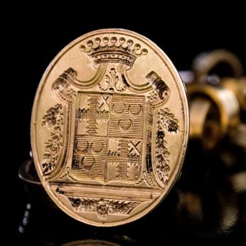 antique armorial gold fob seal