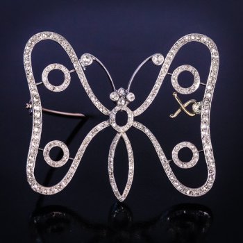 Art Nouveau jewelry - antique diamond butterfly brooch