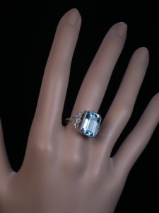 vintage Art Deco aquamarine ring