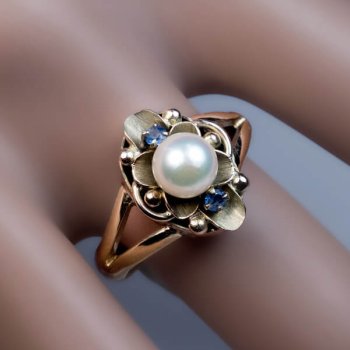Antique Art Nouveau pearl ring