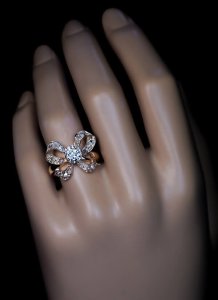 antique diamond bow ring