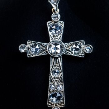 antique diamond cross pendant