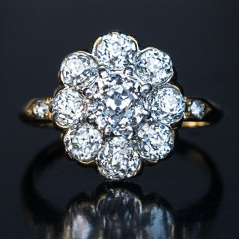 Vintage diamond engagement rings - diamond cluster ring