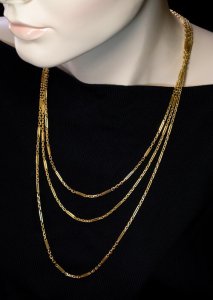 vintage long gold chain necklace
