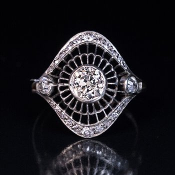 Art Deco diamond openwork ring