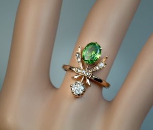 demantoid garnet jewelry - Russian demantoid ring