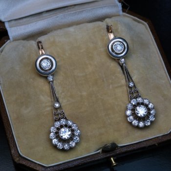 antique diamond pendant earrings