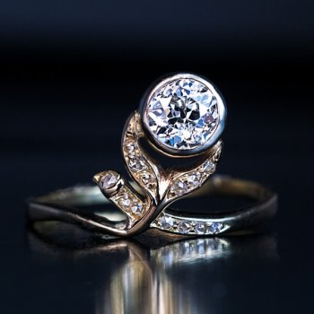 Old European cut diamond ring
