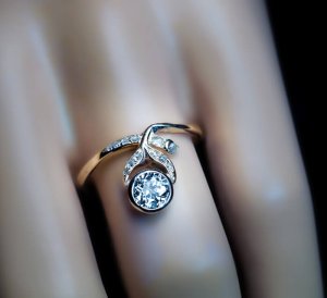 antique diamond flower ring - Art Nouveau jewelry