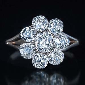 old mine cut diamond engagement ring