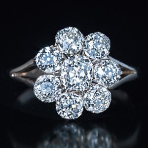 old mine cut diamond antique engagement ring