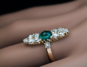 cabochon emerald antique rings