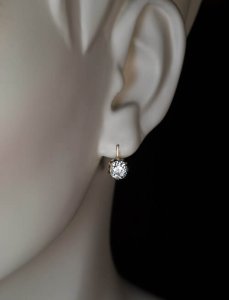 antique solitaire old cushion cut diamond earrings