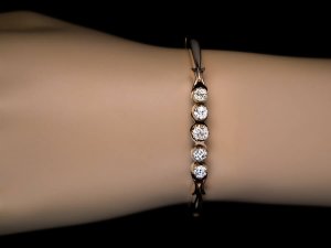 antique Victorian diamond gold bangle bracelet