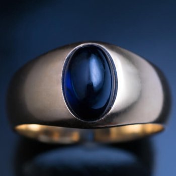 cabochon sapphire gold antique mens ring