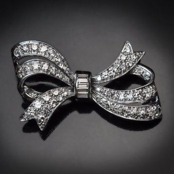 vintage diamond bow brooch