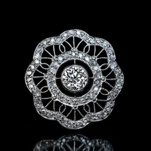 Edwardian openwork lace diamond ring