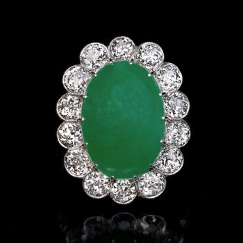 vintage jadeite jade and diamond ring