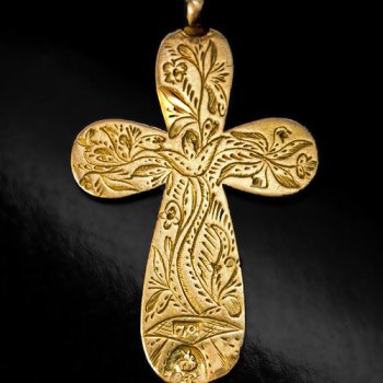 antique Georgian era gold cross pendant