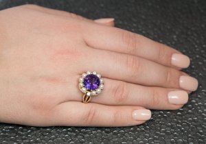 vintage amethyst pearl rings