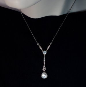 Edwardian jewelry - antique rose cut diamond necklace