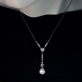 Edwardian jewelry - antique rose cut diamond necklace