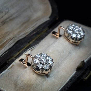 antique diamond cluster earrings