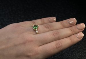 demantoid garnet jewelry - Russian 2.85 ct demantoid ring