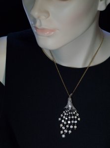 antique pearl diamond pendant